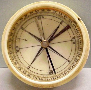 Ivory compass, 1750-1850. Courtesy of The Mariners' Museum.