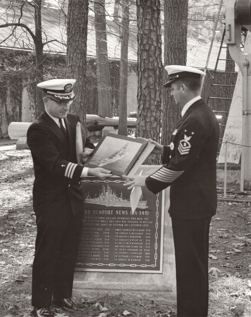 Dec 23, 1974, Re-enlistment at naval memorial plaque