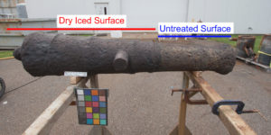 A comparison of before and after the Dry Ice Blasting