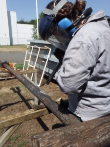 Laurie dry icing at the tank farm