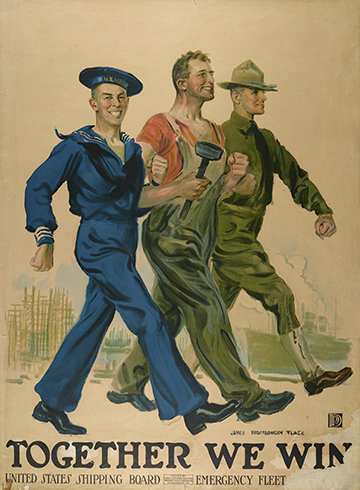 《Together We Win》海报由艺术家詹姆斯·蒙哥马利·弗拉格(James Montgomery Flagg)创作
