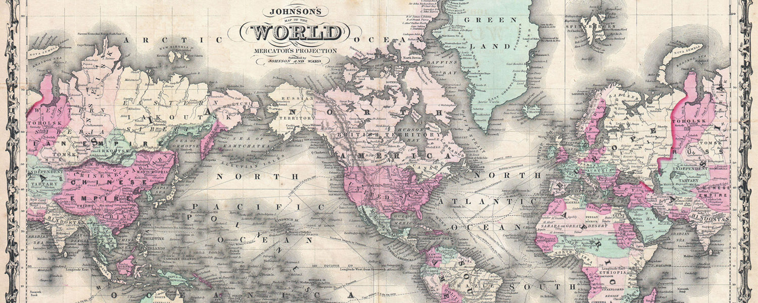 世界地图，1862年